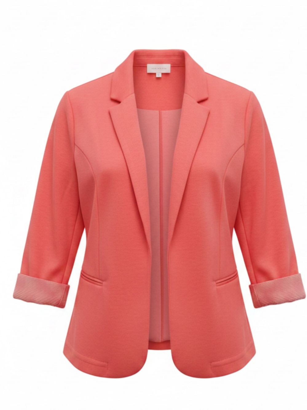 Skies Are Blue Coral Open-Front Blazer